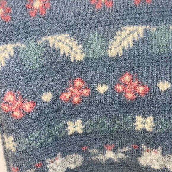 Spring Creek Angora Womens Vest Size Small Blue Cats Sheep Grandmacore - Picture 7 of 9